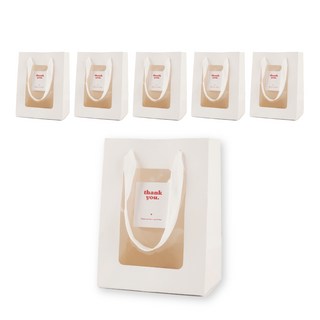 투명창 윈도우 미니 쇼핑백 어린이집 생일 답례품 구디백, 화이트, 6개