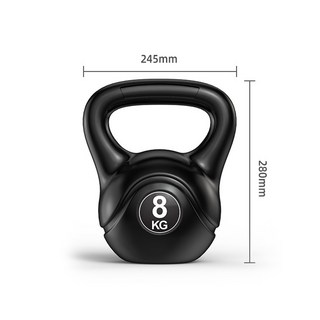 健身壺鈴 2-10KG 重訓壺鈴 拉環壺鈴 重量訓練器材 包膠環保壺鈴, 1個, 【健身壺鈴】, 黑色