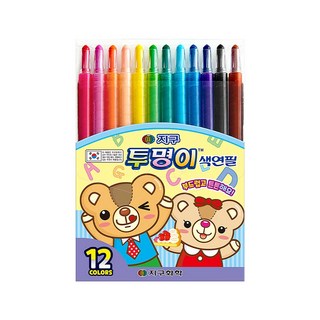 지구화학 투명이 색연필 12종 세트, 12색, 1개