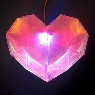 小宇KP 鐳射簡單愛心造型燈籠 炫彩發光心形手提燈籠 景區夜市兒童玩具 中秋節禮物, 簡單愛心-星耀熒光紅