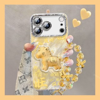 iPhone 17 Pro Max手機殼 蘋果16 暴富小馬 IP15/14/13/12 系列鏡頭膜手機殼, 1個, iphone 12 pro max顺风顺水小马TLS+小马贴件【自带镜头膜】