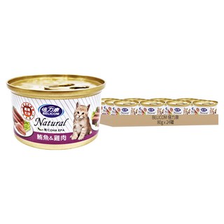 BELICOM 倍力康 化毛貓罐 1歲以上, 鮪魚 + 雞肉, 80g, 24罐