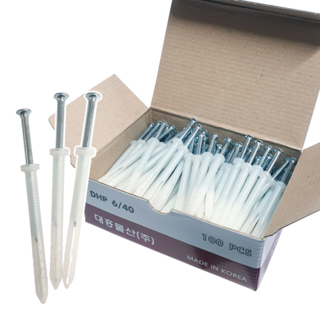 앙카팩토리 국산 콘크리트 타격앙카 6mm 일체형 칼블럭 칼브럭 고정 나사못, 6 x 75, 100개