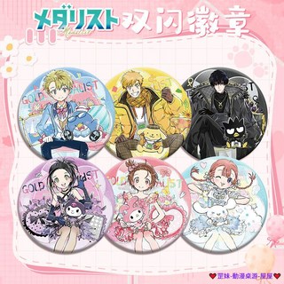 臺灣發貨 金牌得主吧唧 徽章 雙閃徽章 pet材質 75 58mm 胸章 胸針 動漫徽章 動漫吧唧 徽章別針 馬口鐵徽章, 1個