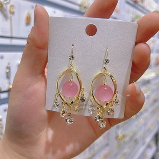 Sun_Plus 韓國高亮白珍珠耳環 S925銀針 氣質流蘇螺旋耳環