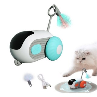 고양이 장난감 스마트 자동차 리모컨 스마트자동 2IN1 자동장난감 고양이용 자동 이동식 자동차 장난감, 블루B, 1개