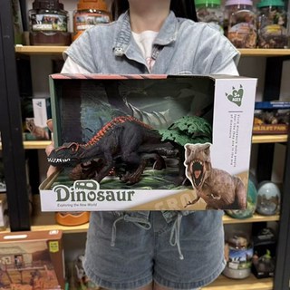 仿真恐龍模型 霸王龍 侏羅紀世界 玩具擺件, 1個, 盒裝暴孽迅猛龍套裝