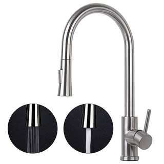 비욘드퍼니싱 거위목 싱크대 주방 수전, 스텐 기본형B MW1701, 1개