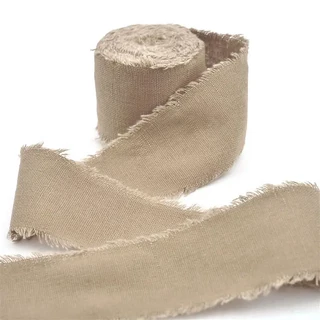 4CM x 5M 손으로 찢어진 닳은 가장자리 코튼 린넨 리본 결혼식 초대장 부케 포장 크리스마스 발렌타인 데이, 01 4cmx5m, 01 17