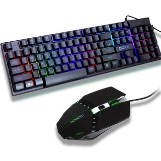원웨이 LED 키보드 마우스 세트 유선 게이밍 저소음, DX-KM1001(키보드+마우스)