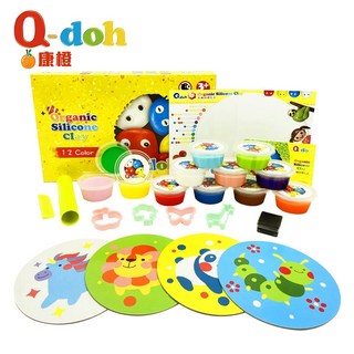 Q-doh 超柔軟有機矽膠黏土12色工具組 (兒童歡樂柔軟黏土), 1個