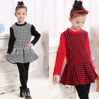 꼬꼬몽 체크 패턴 원피스