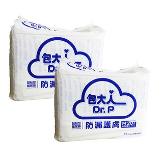 Dr.P 包大人 M號 防漏護膚 黏貼型成人紙尿褲 防漏透氣 舒適乾爽, 2箱, 80片