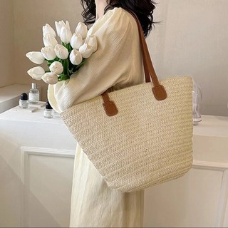 夏天出遊大容量編織包包2026新款休閒度假風沙灘包通勤百搭草編包