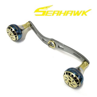 씨호크 베이트릴 파워 더블핸들 파워 시마노 다이와 호환 삼색 튜닝핸들, 골드블루, 1개