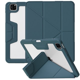 태블리 아이패드 애플펜슬 수납 클리어가드 버클 케이스, 그린, 1개