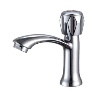 大理石盆水龍頭 衛生間冷水單孔麵盆龍頭 1G4AR001A, 1個, 9釐米電鍍閤金銀色水龍頭【塑料的】