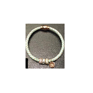 韓國製 雙層編織皮革磁扣手環手鍊