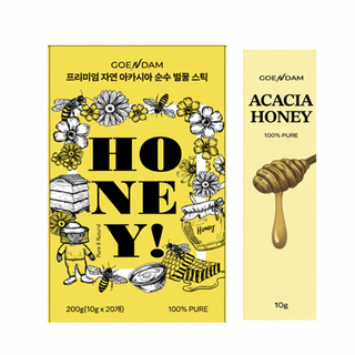 고은담 프리미엄 자연 아카시아 순수 벌꿀 스틱, 1개, 200g