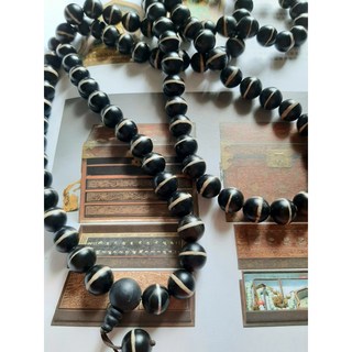 結緣品 西藏老天珠 12mm《黑瑪瑙玉髓 天眼線珠藥師天珠》108顆念珠/ 佛珠, 1個
