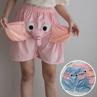 [커플템추천] 코끼리코 수면반바지 - 삑삑 소리나는 남녀공용 팬츠 우정템 재밌는 파자마파티 만우절 여행 친구 쓸모없는 선물