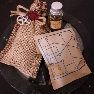 藥魂組合 平安袋 魔法油 魔法蠟燭 防小人 招財 招桃花 好運 開運組合 生日禮物 交換禮物 聖誕禮物, 1個