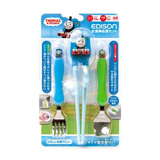 EDISONmama (에디슨 엄마) 포크 & 스푼 젓가락 식사 응원 세트 1.5 세 ~ 토마스, 1개