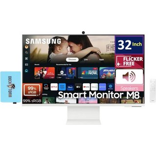 삼성 32인치 M8 (M80D) 4K UHD 스마트 모니터 스트리밍 TV 스피커 HDR10+ AI 업스케일링 인체공학적 스탠드 슬림핏 카메라 게이밍 허브 USBC 및 DKZ U, Samsung 단일 모니터