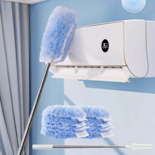 KLW 길이조절 먼지털이개 틈새 높은 곳 청소 360 정전기로 먼지 강력 흡착, 1세트, 손잡이1개+ 파란색리필10개