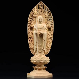 崖柏黃楊雕刻 觀音菩薩佛像 實木工藝品, 地藏王 -高 43