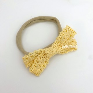 Sweet Twins 歐美糖果色蕾絲蝴蝶結髮帶 寶寶/嬰兒/新生兒髮帶 細髮帶髮飾