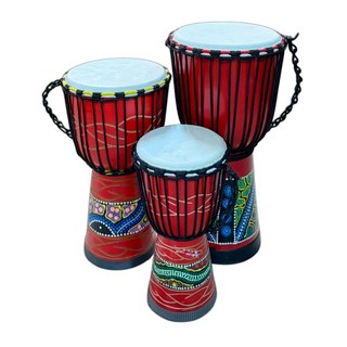自然傳統樂器屋 彩繪非洲鼓 現貨速寄 金杯鼓 羊皮非洲鼓 實木手打鼓 樂器伴奏 傳統樂器, 約11吋(直徑)*60cm(高)