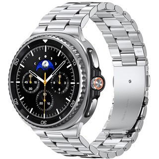 갤럭시워치8/8 클래식 호환 스트랩 메탈 밴드 40mm 44mm 47mm, 1개, 실버2