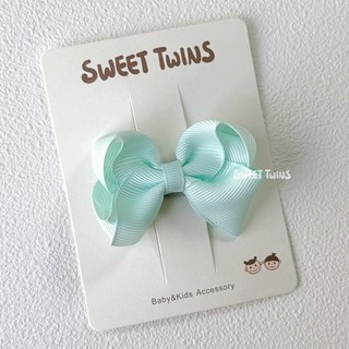 Sweet Twins 台灣現貨 超可愛歐美純色緞帶蝴蝶結髮夾 寶寶嬰兒髮夾 公主髮飾