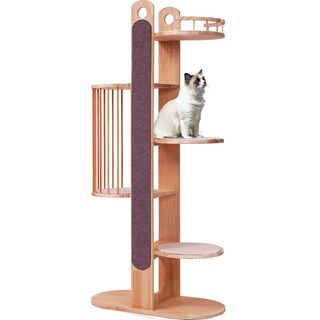 더따슴 국내제작 고양이 원목 캣타워 돌체, 1개, 크림