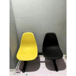 로비 야구장 벤치 대기 흡연실 버스정류장의자, 2인용 무광 블랙 옐로우 블랙 프레임