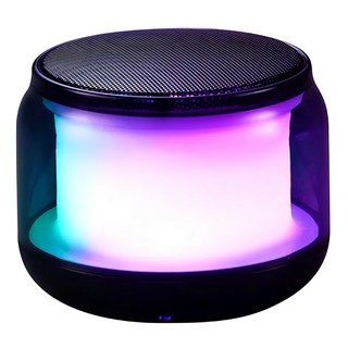 Kinyo 藍牙小喇叭 附充電線 + AUX音源線 + 掛繩 直徑79mm 高63mm 193g, BTS-722, 黑色 炫彩