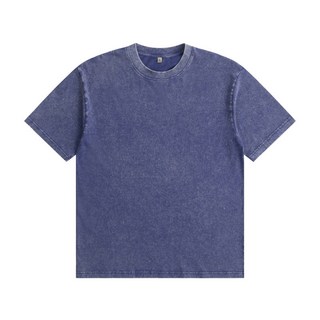 美式圓領短袖T恤 男款純棉水洗工藝230克重磅