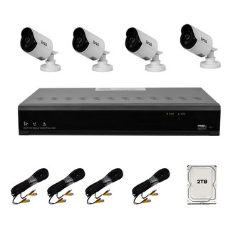 화인츠 500만화소지원 8채널 CCTV 자가설치세트 패키지 실외 실내 감시카메라 케이블20m XRT4108 2TB, 4개, 1개