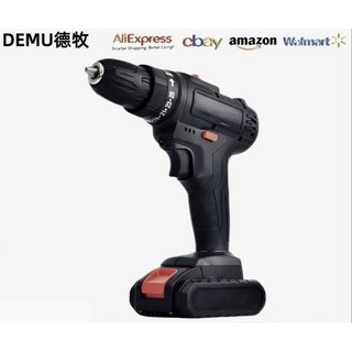 大容量鋰電充電電鑽 可鑽金屬 水泥 無線, 1個, 帶沖擊充電電鑽