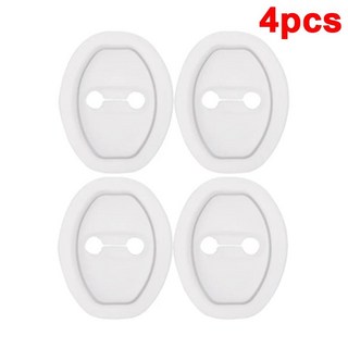 실리콘 자동차 문짝 잠금 버클 보호 커버 BMW 메르세데스 테슬라 호환 모델 3 완충기 쿠션 무소음, 06 White - 4pcs