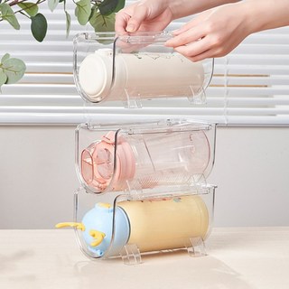 투명 텀블러 정리함 싱크대 수납 와인렉 젖병 건조대 보관함 거치대 와인 젖병 텀블러 정리함 수납 다용도, 3구 (2개입), 2개