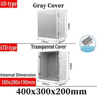 IP66 방수 회색/투명 커버 인클로저 ABS 플라스틱 야외 배전 프로젝트 접속함, 01 Grey cover, 01 Grey cover