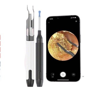 고화질 시각적 귀지 파기 귀후비개 귀파개, 다크 나이트 블랙 4K 초고속 초대형 배터리