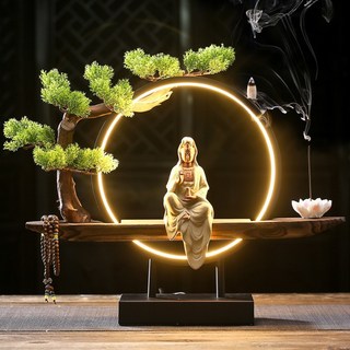 led천수관음 관세음보살상 불교굿즈, 블루, 1개