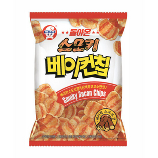 빙그레 스모키 베이컨칩 스낵, 70g, 16개