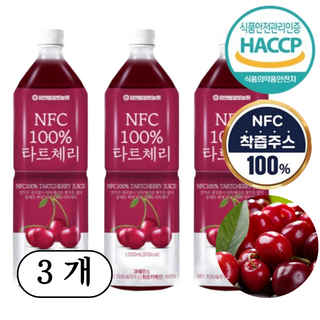 물 한방울 섞지않은 NFC 100% 튀르키예산 타트체리 주스, 1L, 3개