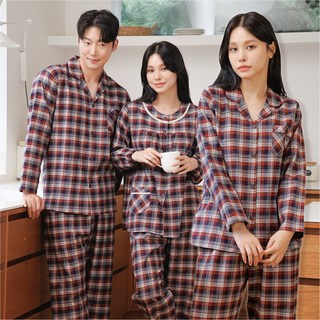 순면 기모 커플잠옷 파자마 홈웨어 신혼여행 M2031_6031 체크C