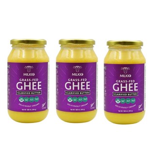 MILKIQ 草飼酥油澄清奶油，非基因改造，無麩質，適合 Keto & Paleo 飲食, 3個, 454g