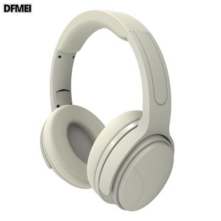 DFMEI 頭戴式無線藍牙耳機ANC主動降噪無線ENC通話功能可摺疊頭戴耳機, 米白色, 深棕色